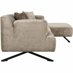 3-zits Loungebank Donovan Rechts Chenille - Taupe - Loft24.nl