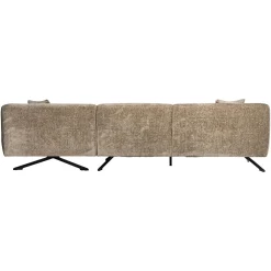 3-zits Loungebank Donovan Rechts Chenille - Taupe - Loft24.nl