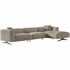 3-zits Loungebank Hoxton Rechts Chenille - Beige - Loft24.nl