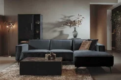 2,5-zits Loungebank Leeds - Blauw (Lounge Rechts) - Loft24.nl