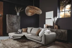 2,5-zits Loungebank Nottingham - Grijs (Lounge Links) - Loft24.nl