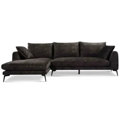 2,5-zits Loungebank Nottingham Velvet - Antraciet (Lounge Links) - Loft24.nl
