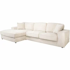 2,5-zits Loungebank Santos Links Chenille - Beige - Loft24.nl