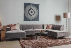 2,5-zits Lounge/Hoekbank Leeds - Bruin (Lounge Links) - Loft24.nl