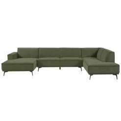 2,5-zits Lounge/Hoekbank Leeds - Groen (Lounge Links) - Loft24.nl