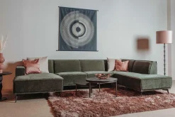 2,5-zits Lounge/Hoekbank Leeds - Groen (Lounge Links) - Loft24.nl