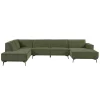2,5-zits Lounge/Hoekbank Leeds - Groen (Lounge Rechts) - Loft24.nl