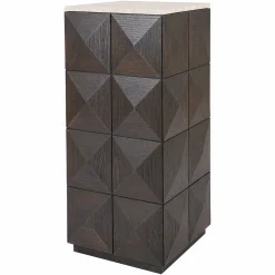 Zuil Claremont Eiken en travertin 90cm hoog - Loft24.nl