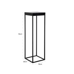 Zuil Oakura Hout en Staal 95cm hoog kleur zwart - Loft24.nl